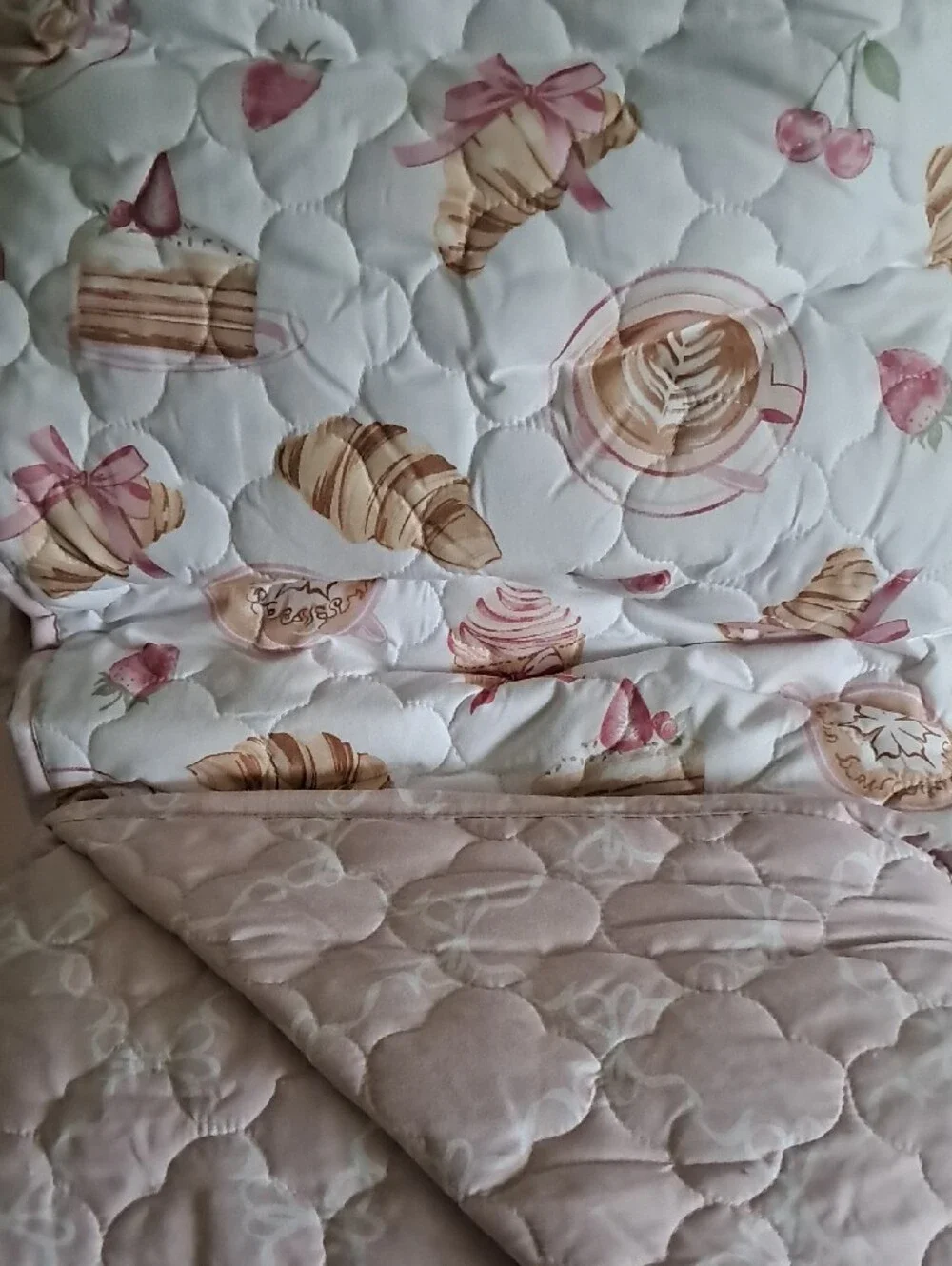 Serafina Rose Pink & Cream Boulangerie 3-Piece Quilt Set